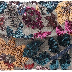 Fashion-Forward Women's Evening Handbag - Lightweight Floral Sequin Clutch